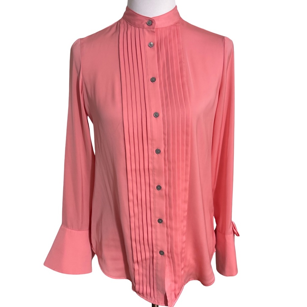 Banana Republic Coral Blouse with Pleats